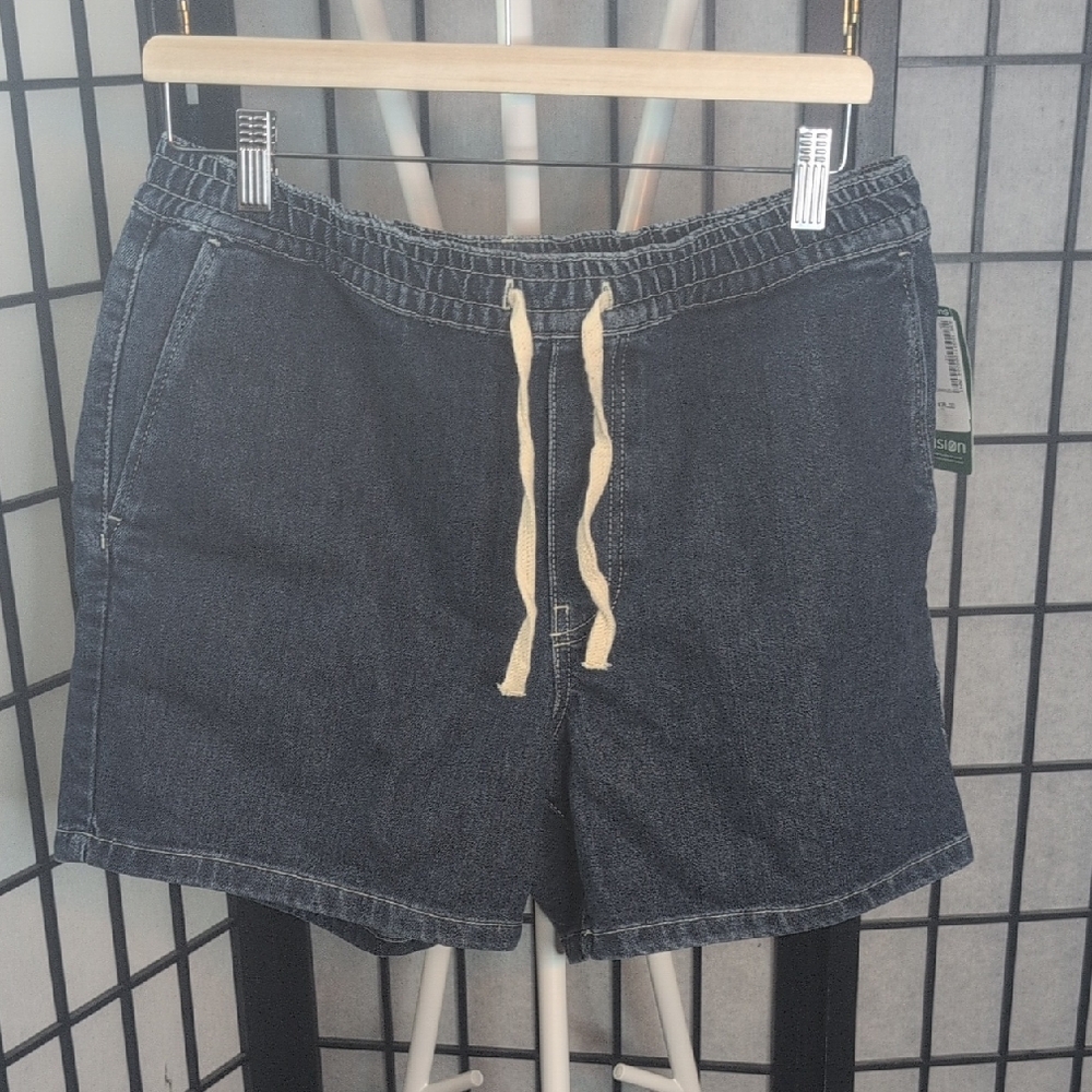DJAB Dark Blue Denim Shorts with Drawstring